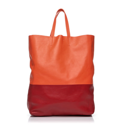 Celine Lambskin Vertical Bi-Cabas Orange Magenta 1 of 6