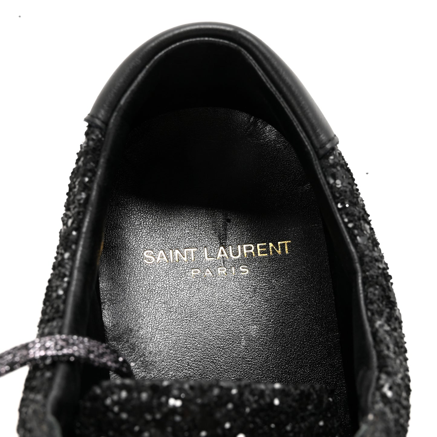 Calfskin Crystal Glitter Andy Sneakers 38.5 Black