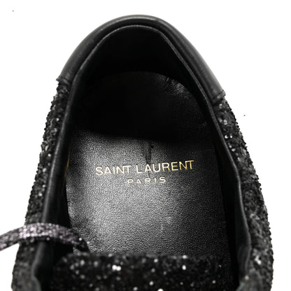 Saint Laurent Calfskin Crystal Glitter Andy Sneakers 38.5 Black 16 of 20