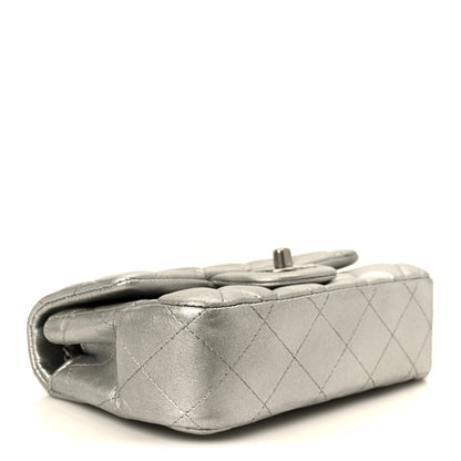 Chanel Metallic Lambskin Quilted Extra Mini Rectangular Flap Silver 4 of 11