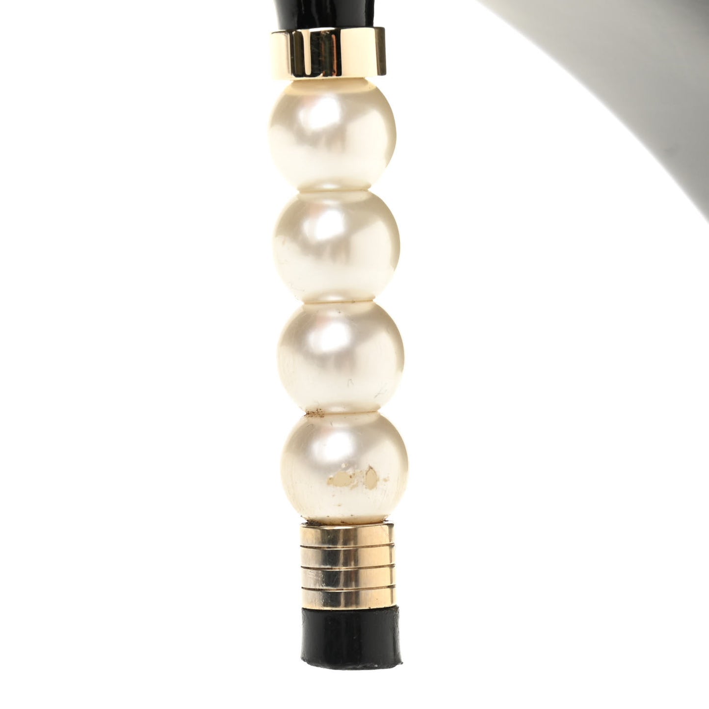 Patent Lambskin Cap Toe Pearl Pumps 39.5 Black