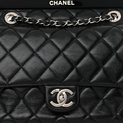 Chanel Glazed Calfskin Quilted Small CC Delivery Tote Black 8 of 10