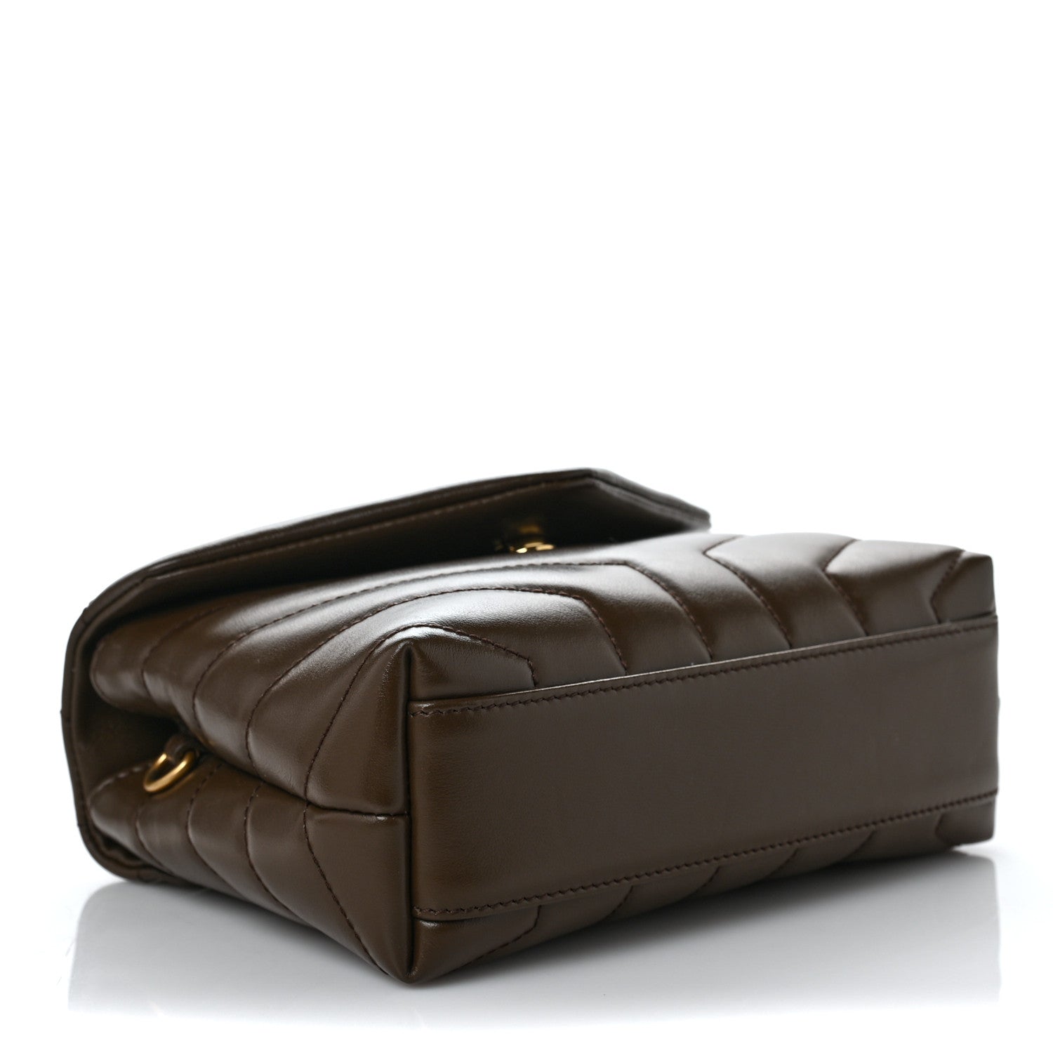 Saint Laurent Calfskin Y Quilted Monogram Toy Loulou Crossbody Bag Soil Brown 4 of 9