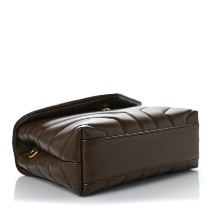 Saint Laurent Calfskin Y Quilted Monogram Toy Loulou Crossbody Bag Soil Brown 4 of 9