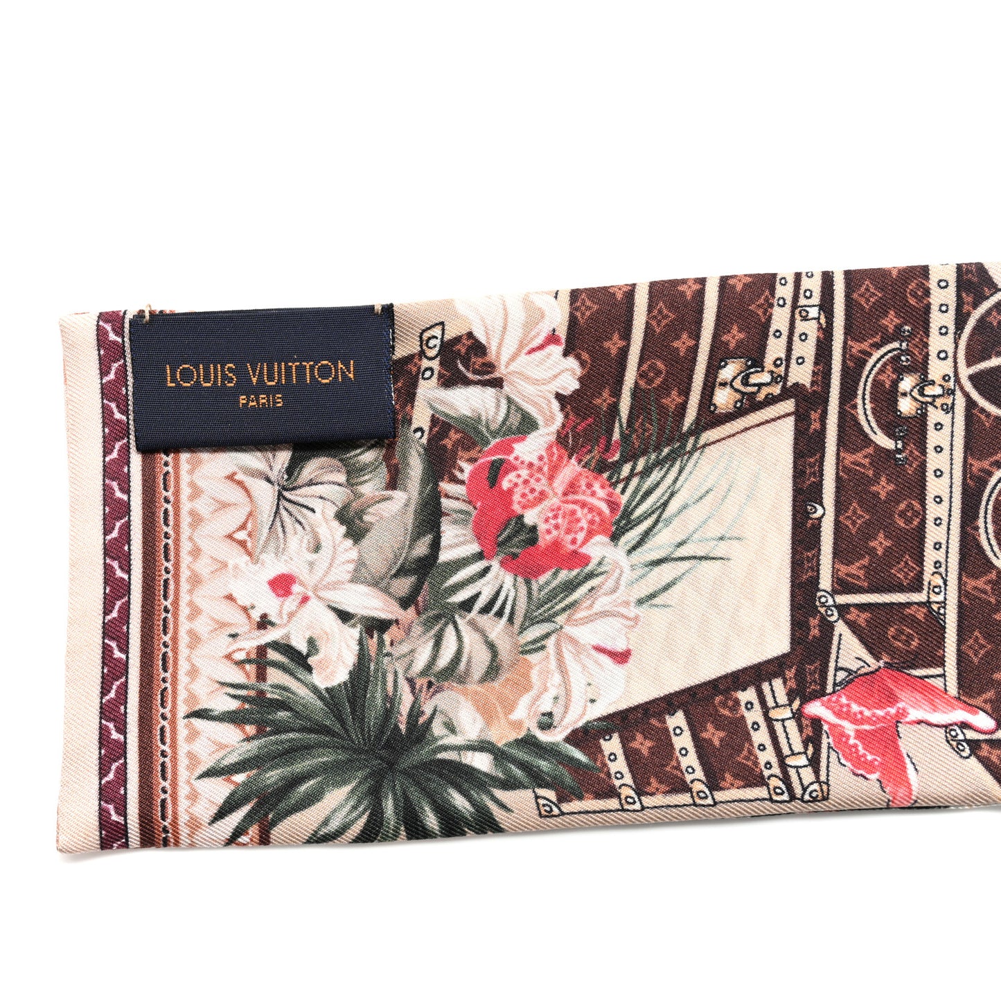 Silk Voyage Extraordinaire Bandeau Scarf Beige