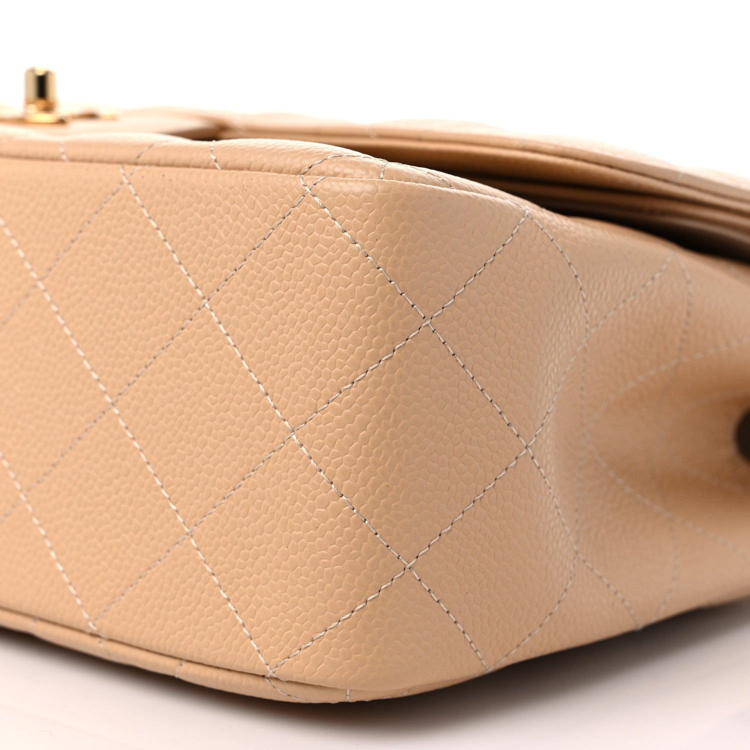 Chanel Caviar Quilted Jumbo Double Flap Beige 9 of 11