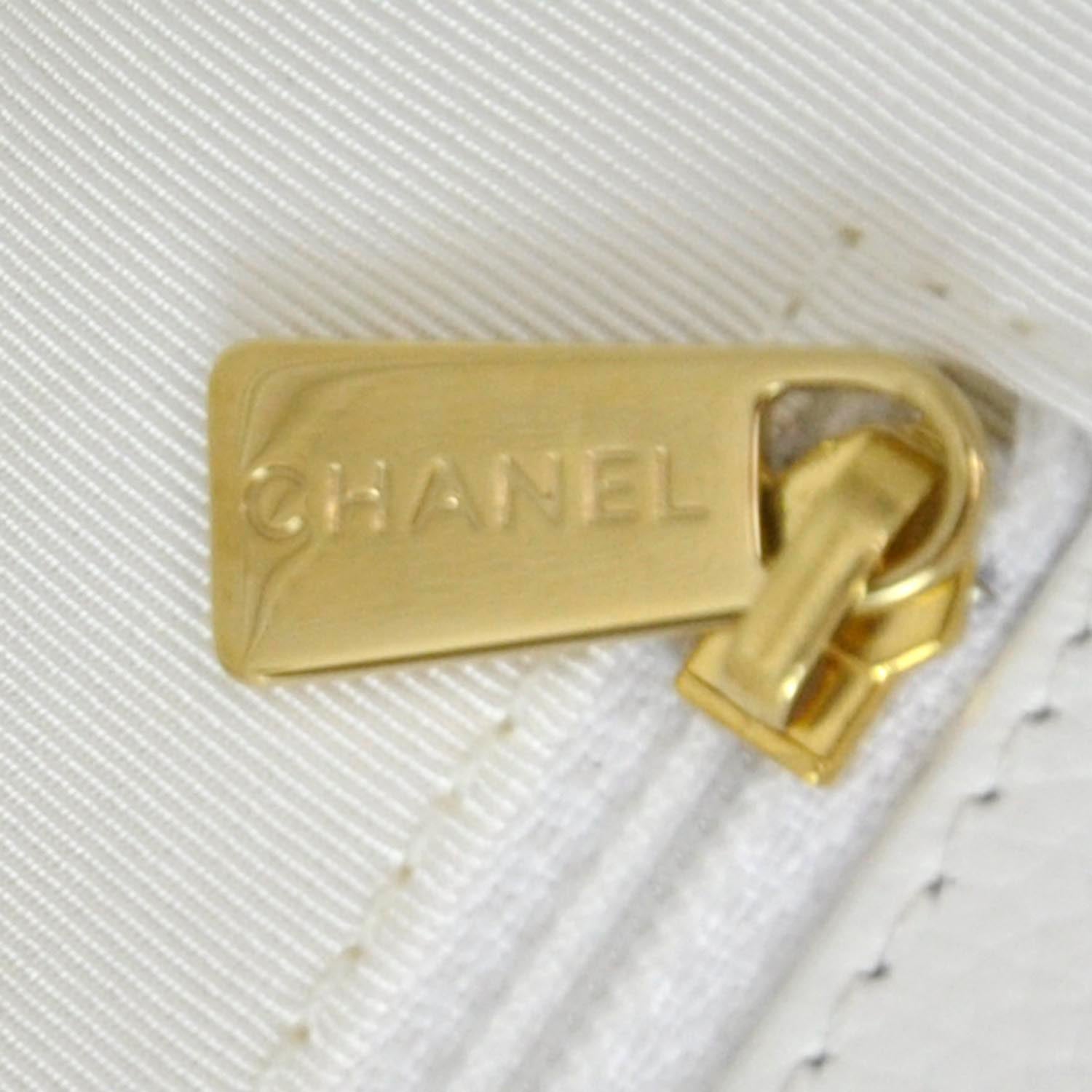 Chanel Caviar Cerf Executive Shopper Tote White 9 of 12