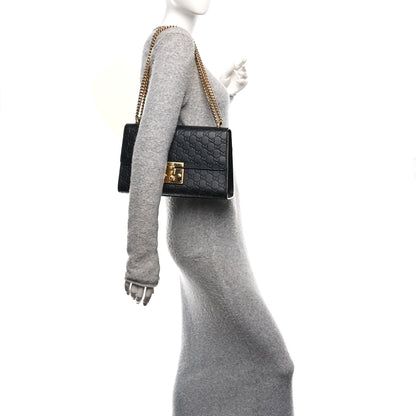 Gucci Guccissima Medium Padlock Shoulder Bag Black 2 of 10