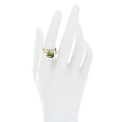 David Yurman Sterling Silver 14K Yellow Gold Peridot 10mm Noblesse Ring 56 7.5 2 of 5