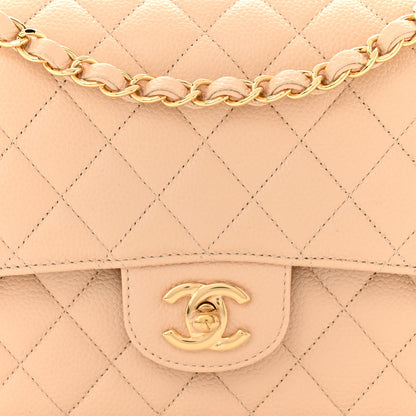 Chanel Caviar Quilted Medium Double Flap Beige 7 of 9