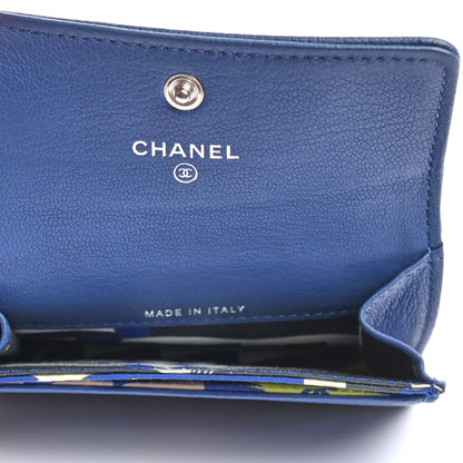 Chanel Goatskin Camellia CC Flap Card Holder Blue 5 of 8