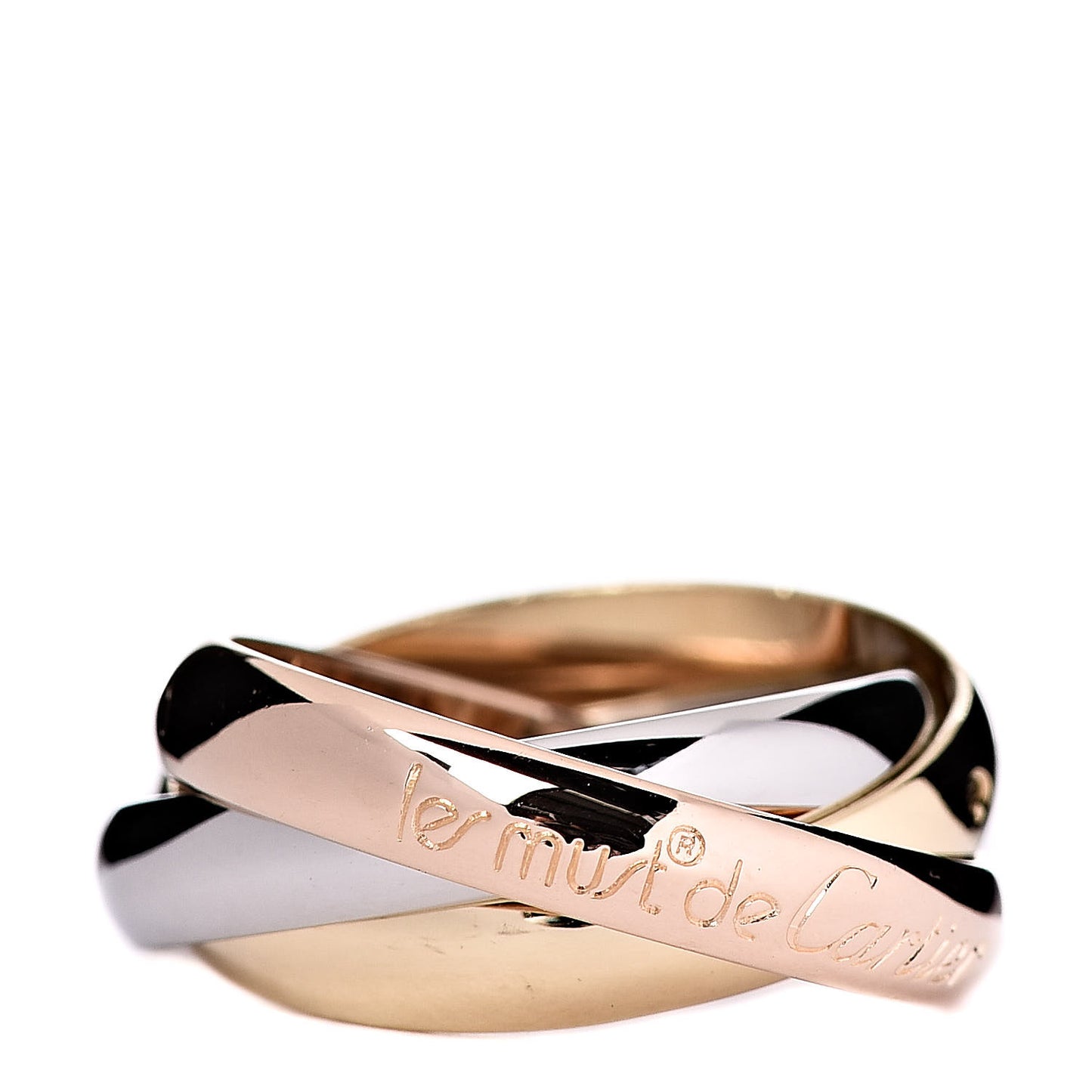 18K Pink Yellow White Gold Classic Les Must De Trinity Ring 51 5.75