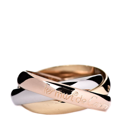 Cartier 18K Pink Yellow White Gold Classic Les Must De Trinity Ring 51 5.75 1 of 5