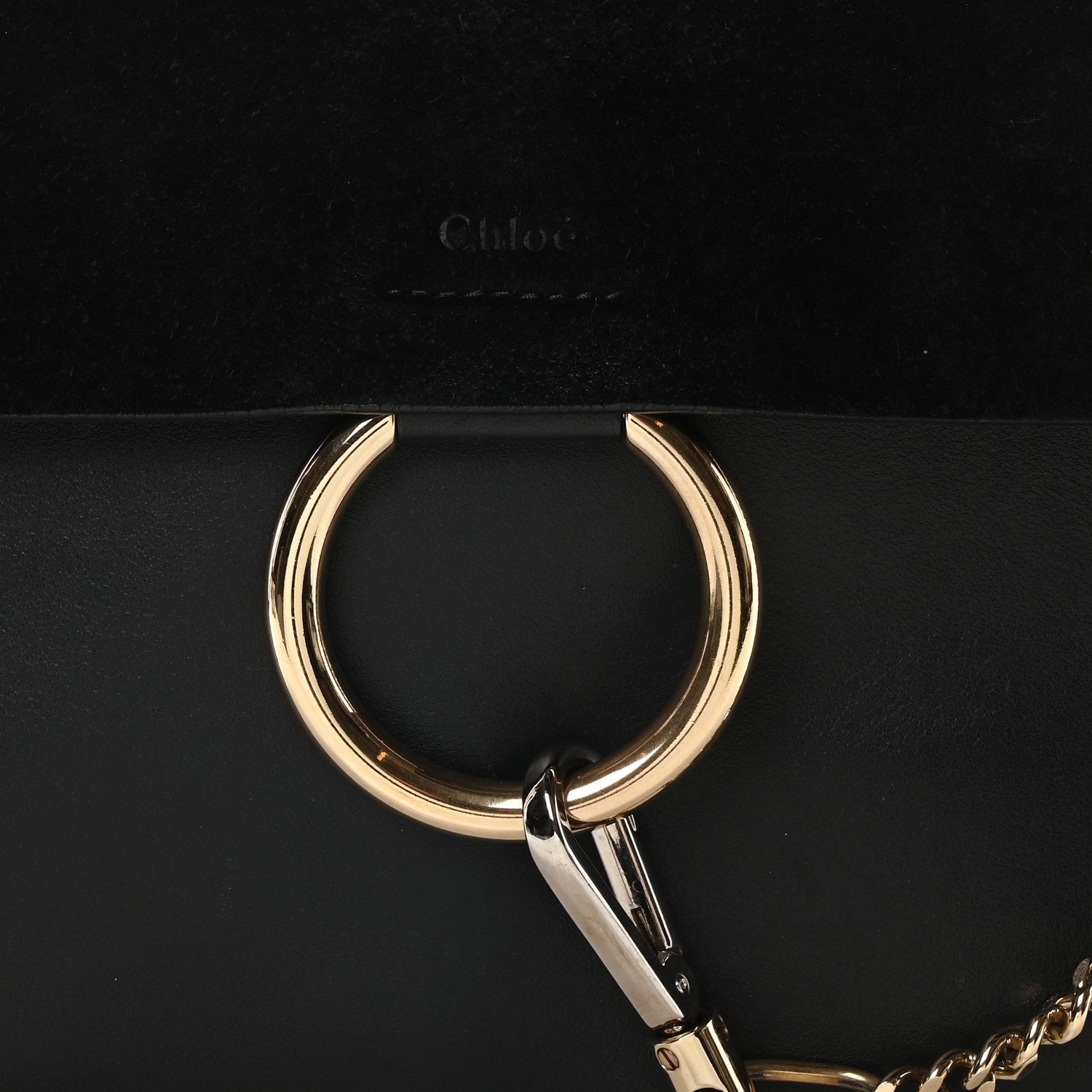 Chloe Suede Calfskin Medium Faye Shoulder Bag Black 8 of 10