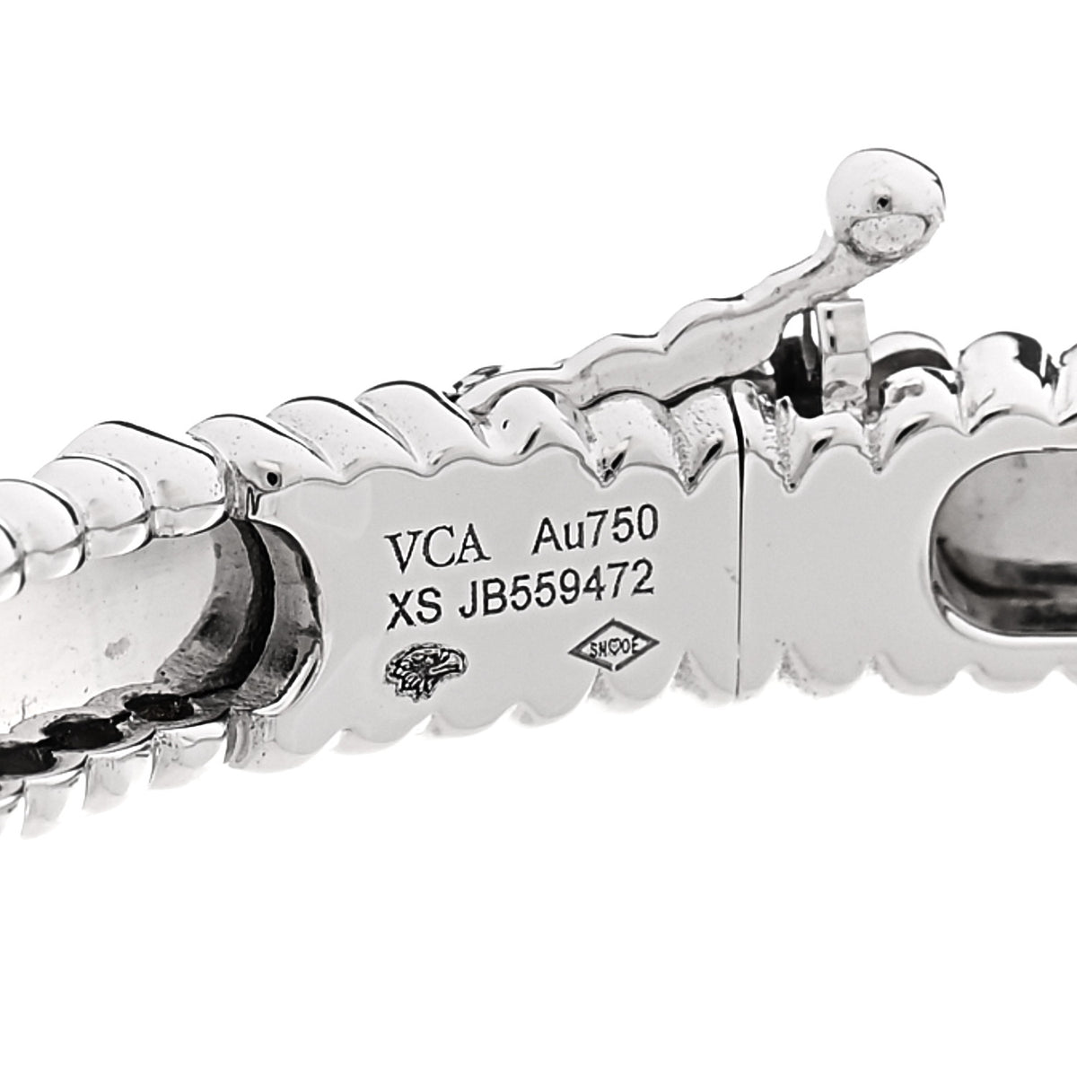 Van Cleef & Arpels 18K White Gold Diamond Perlee Sweet Clovers Bracelet XS 4 of 5