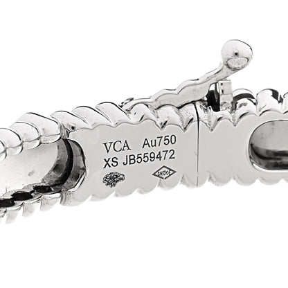 Van Cleef & Arpels 18K White Gold Diamond Perlee Sweet Clovers Bracelet XS 4 of 5