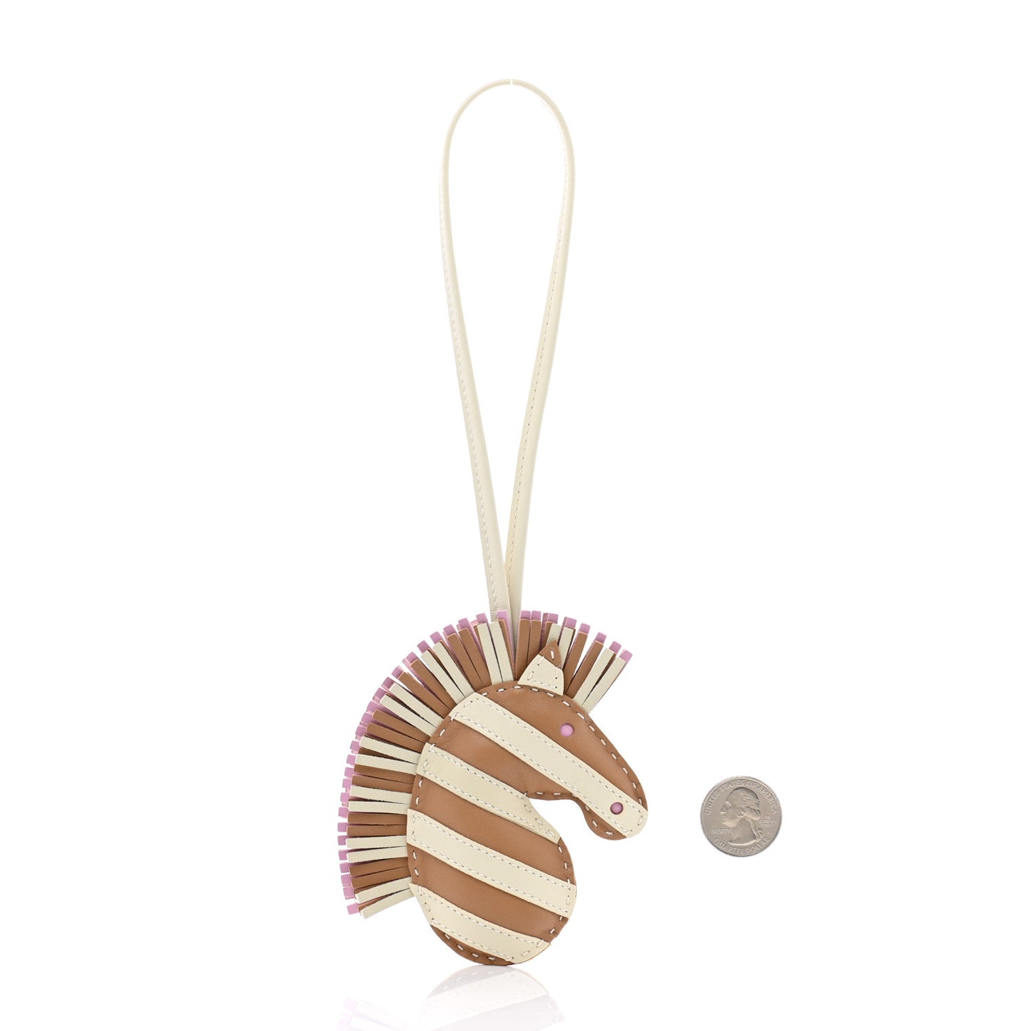 Milo Lambskin Geegee Savannah Bag Charm Craie Sesame Mauve Sylvestre