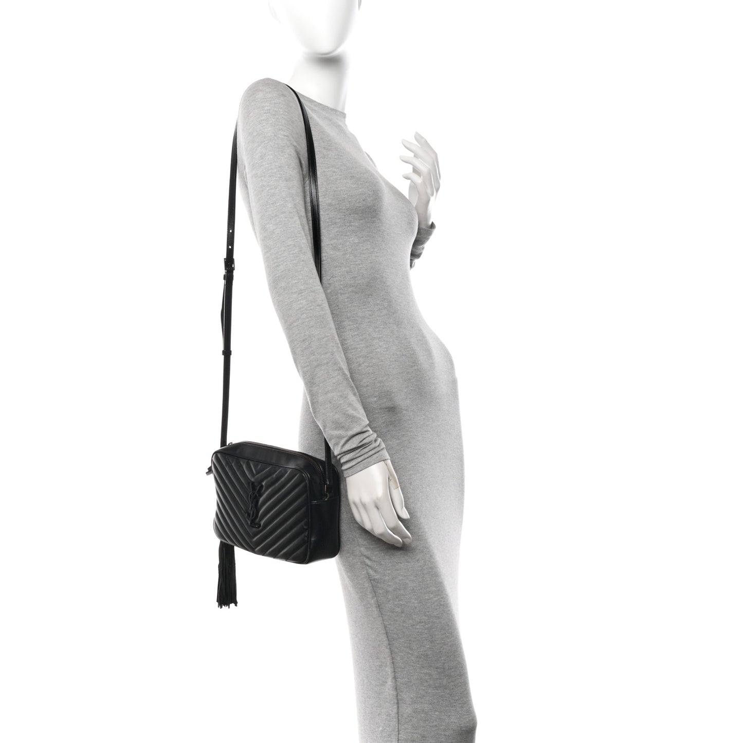 Calfskin Matelasse Monogram Monochrome Lou Camera Bag Black