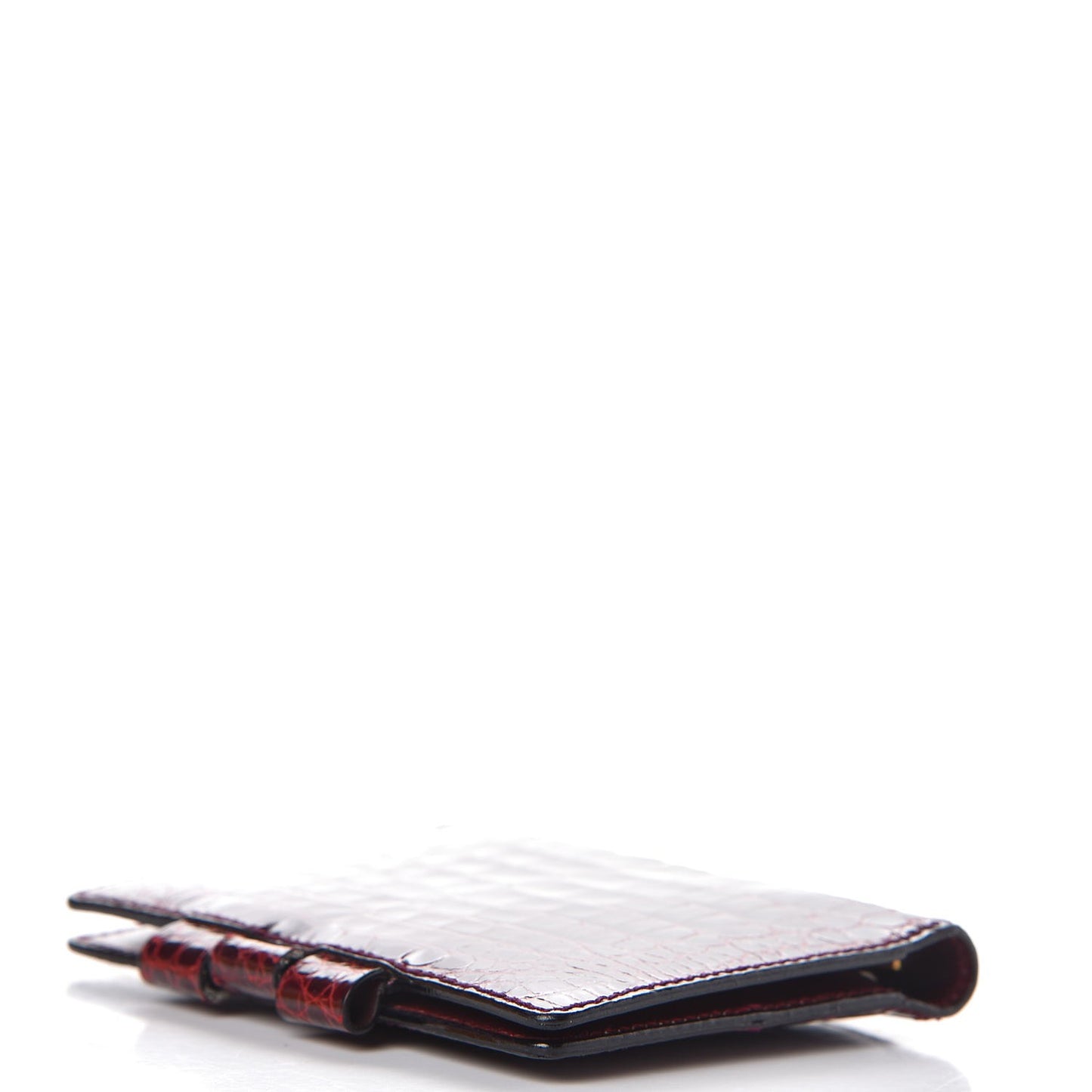 Glazed Crocodile Mini Agenda Cover Burgundy
