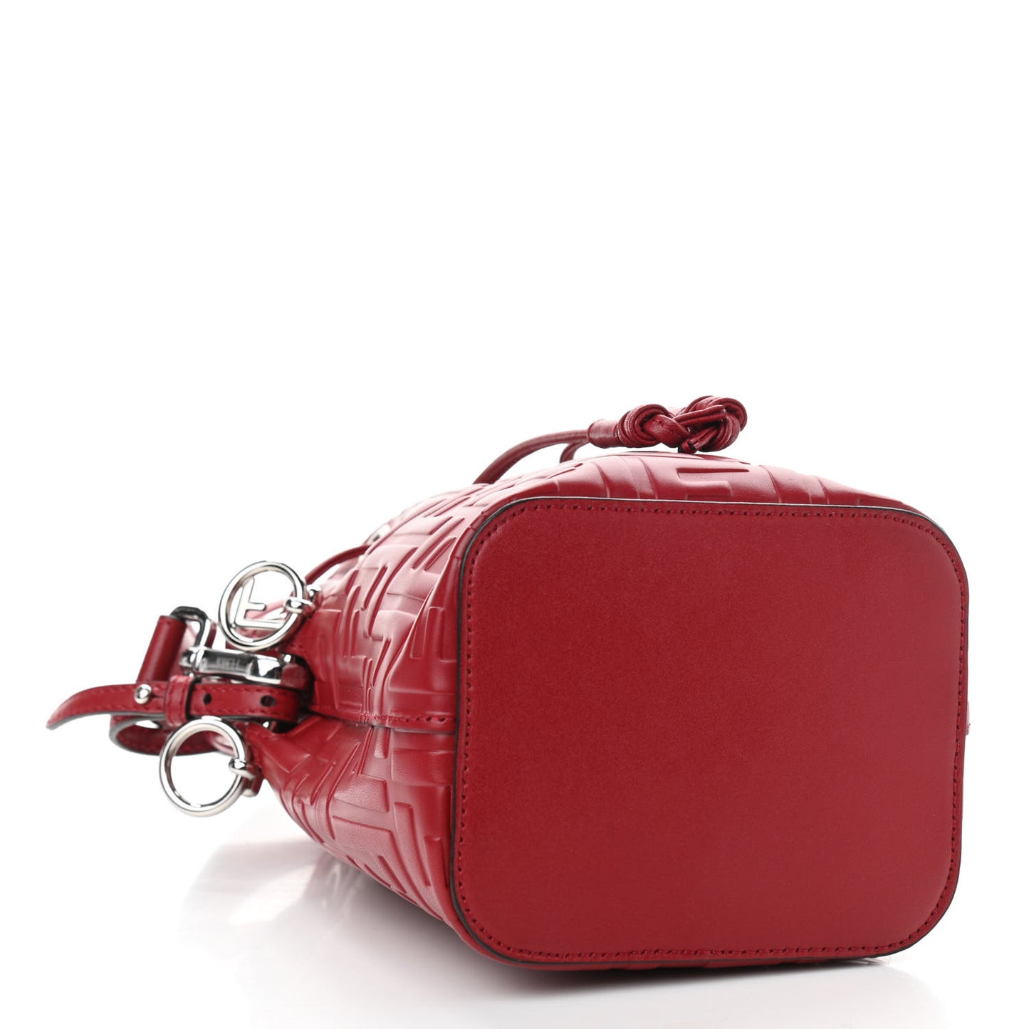 Vitello Liberty F is Fendi FF 1974 Embossed Mini Mon Tresor Bucket Bag Fragola