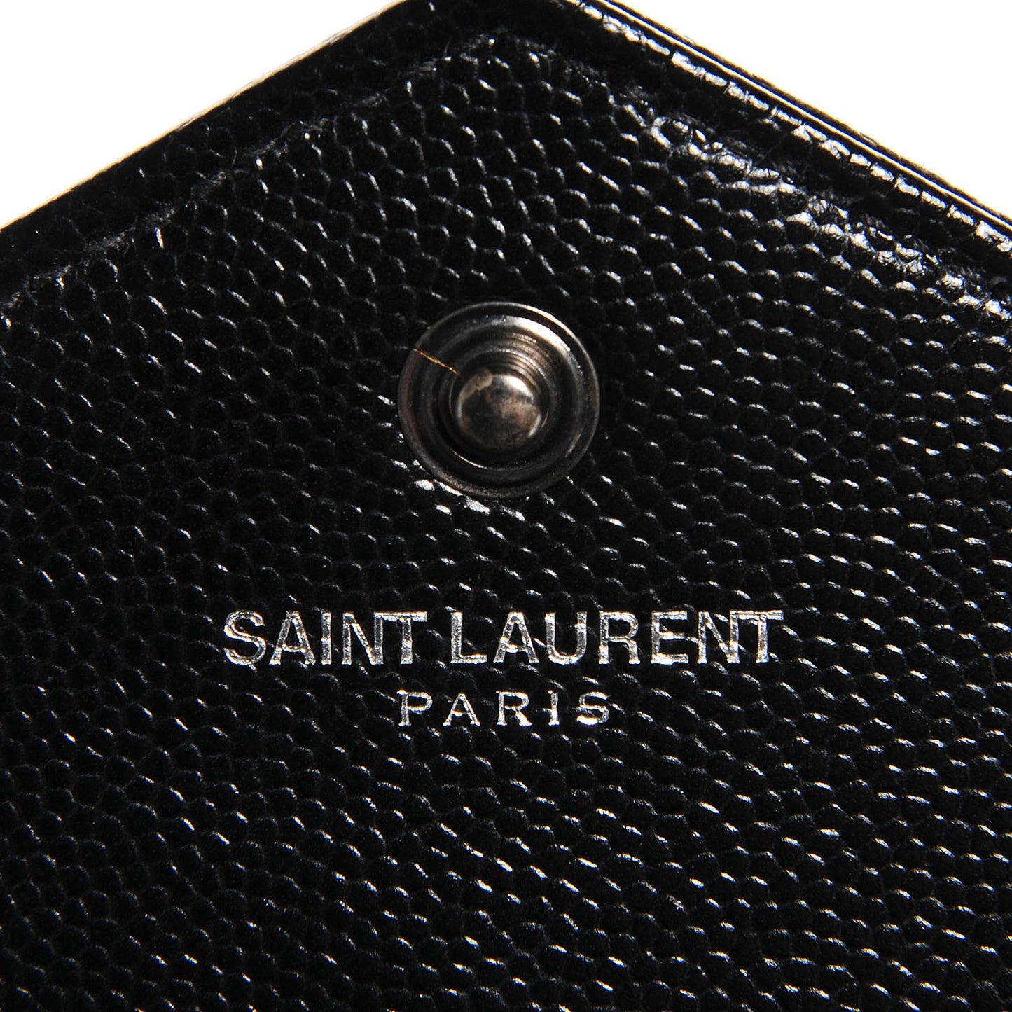 Grain De Poudre Matelasse Chevron Medium Monogram Chain Wallet Black