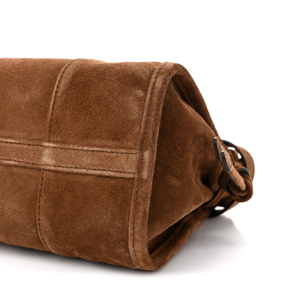 Prada Suede Triangle Medium Bonnie Shoulder Bag Cacao 10 of 10