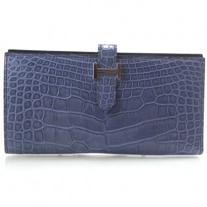 Hermes Alligator Bearn H Wallet Bleu Brighton 1 of 9