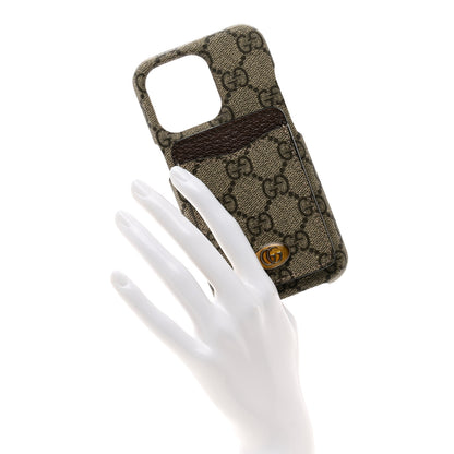 Gucci GG Supreme Monogram Ophidia iPhone 13 Pro Phone Case Beige Ebony 2 of 6