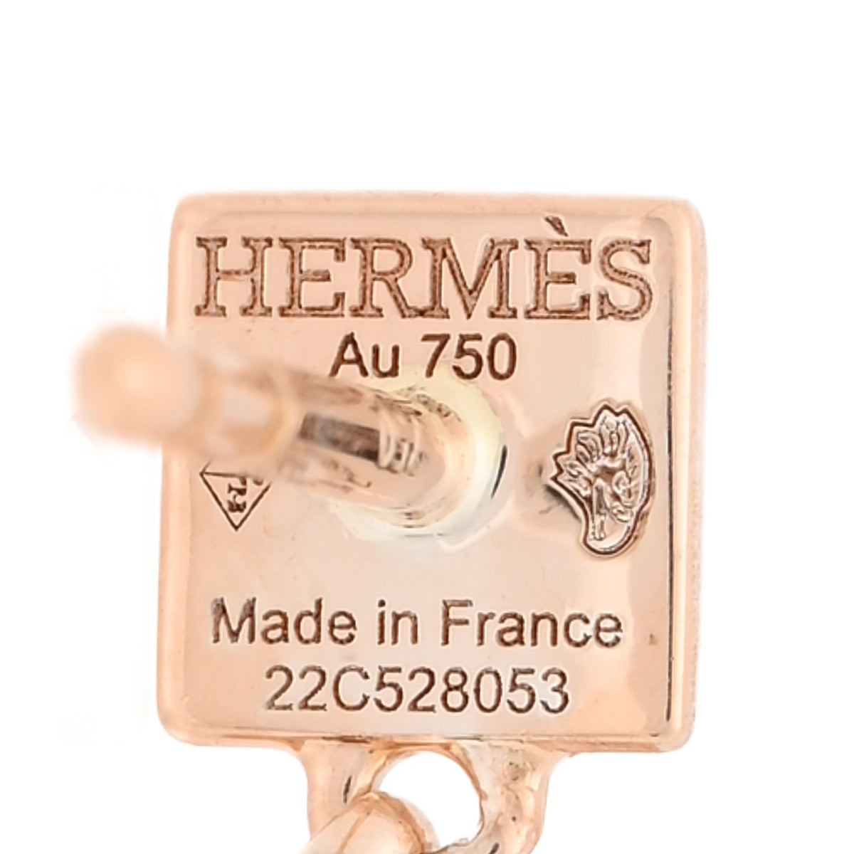 Hermes 18K Rose Gold Clou d'H Cuff Single Earring 4 of 5