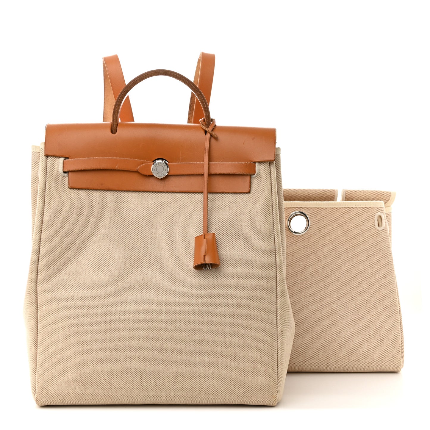 Toile Vache Calfskin Herbag 30 PM Backpack Natural