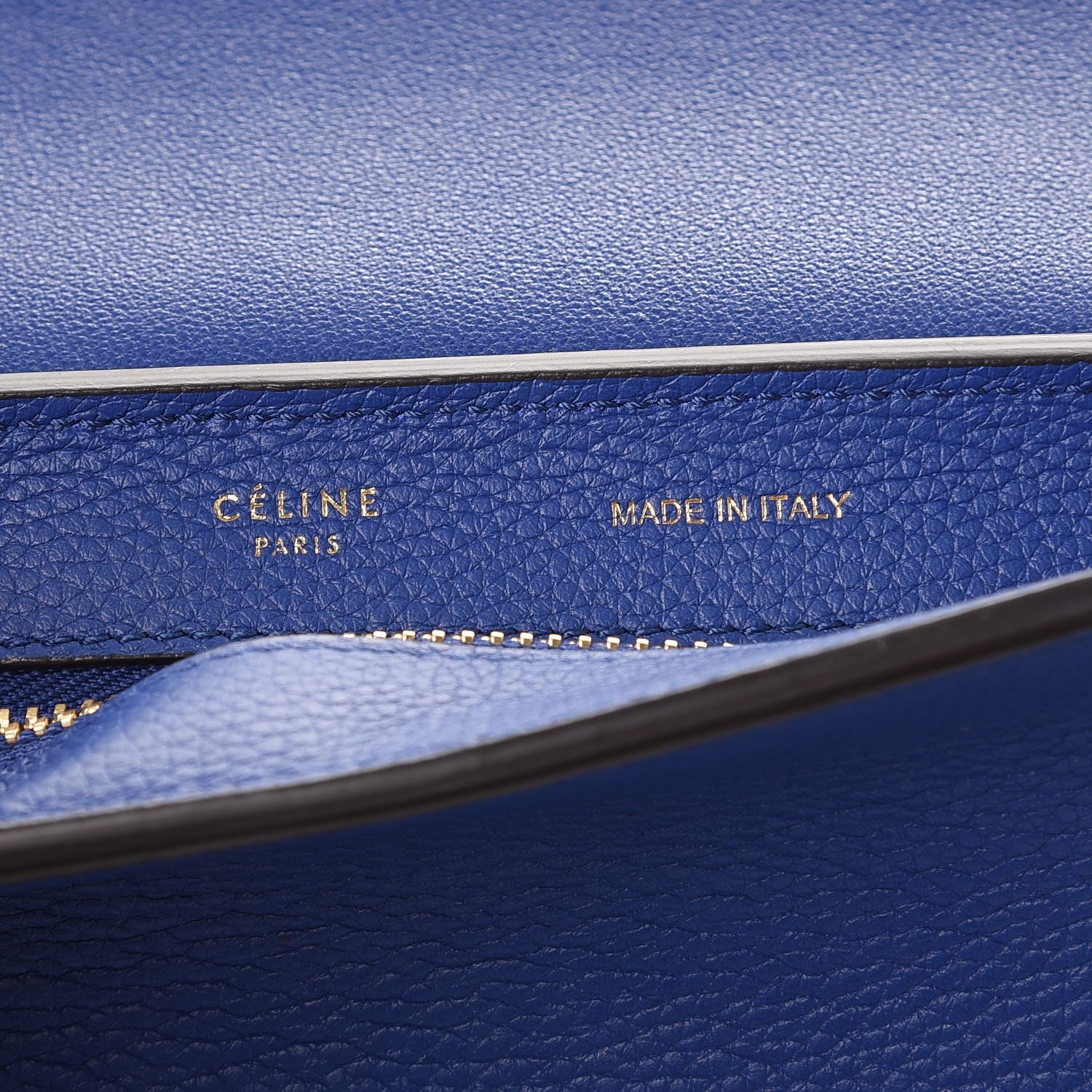 Celine Drummed Calfskin Suede Small Trapeze Indigo 7 of 9