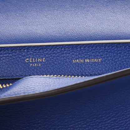 Celine Drummed Calfskin Suede Small Trapeze Indigo 7 of 9