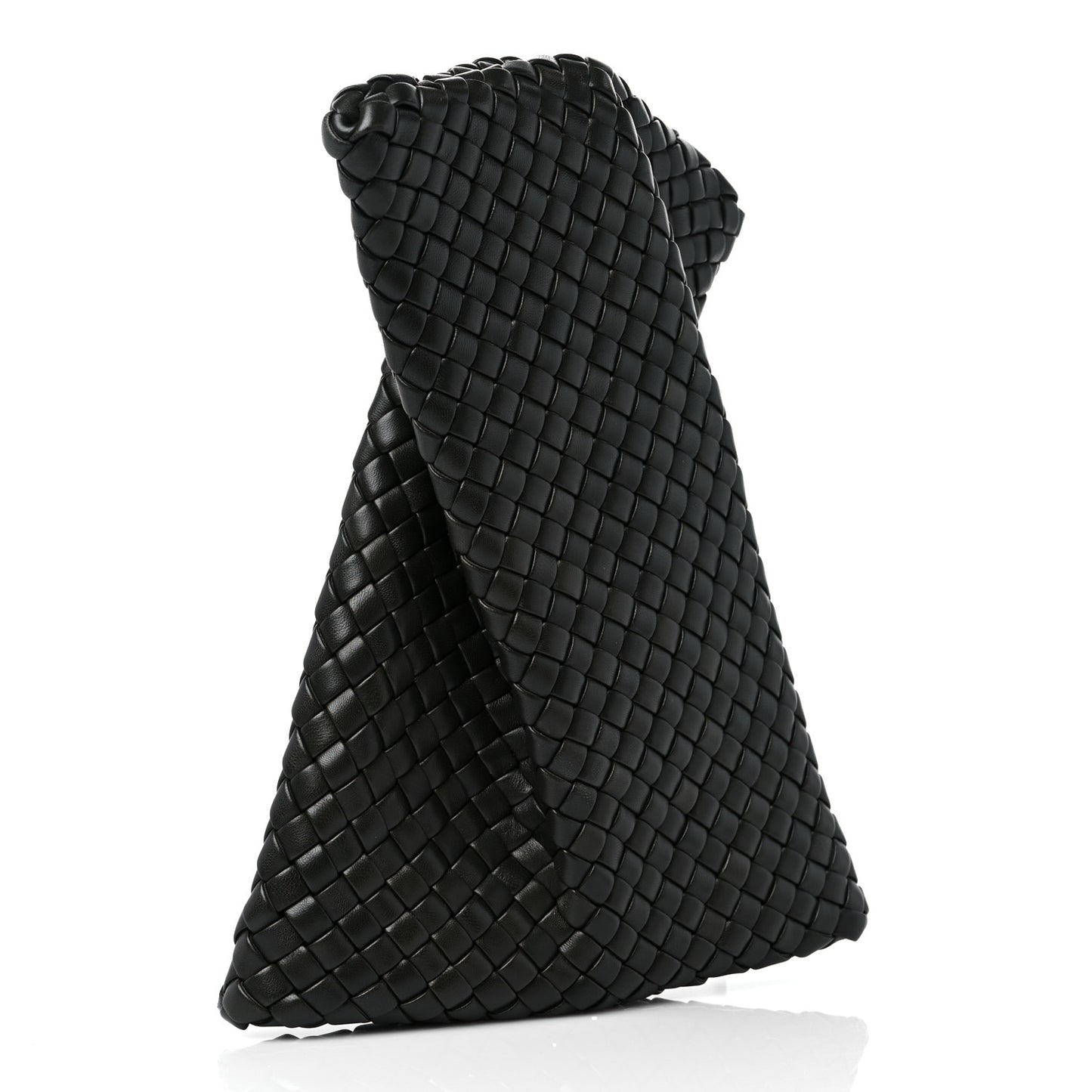 Nappa Intrecciato Crisscross Clutch Vert Fonce