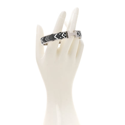 Hermes Bandana Enamel Narrow Clic Clac H Bracelet GM Black White 2 of 4