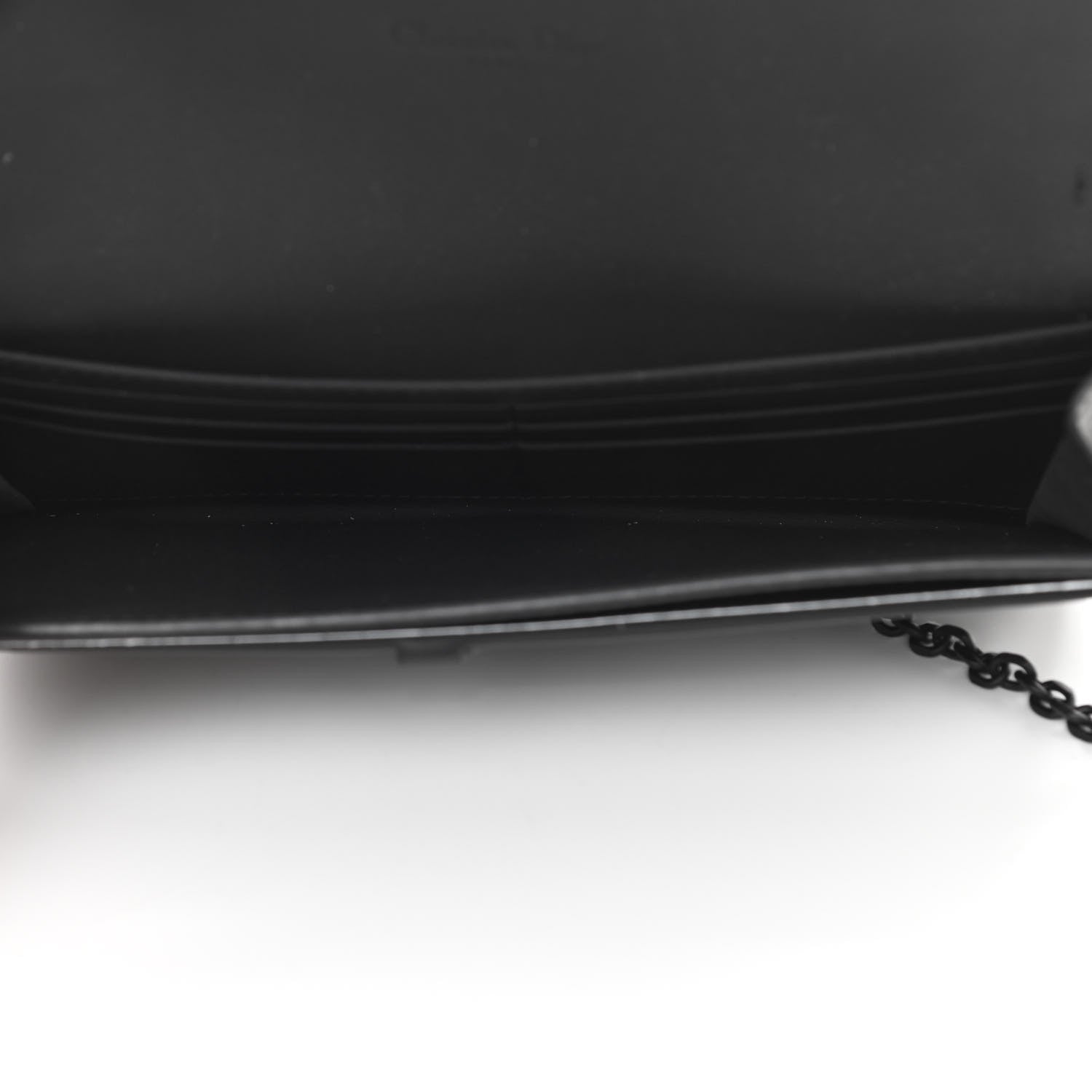 Christian Dior Ultra Matte Calfskin Saddle Chain Wallet Pouch Black 7 of 14