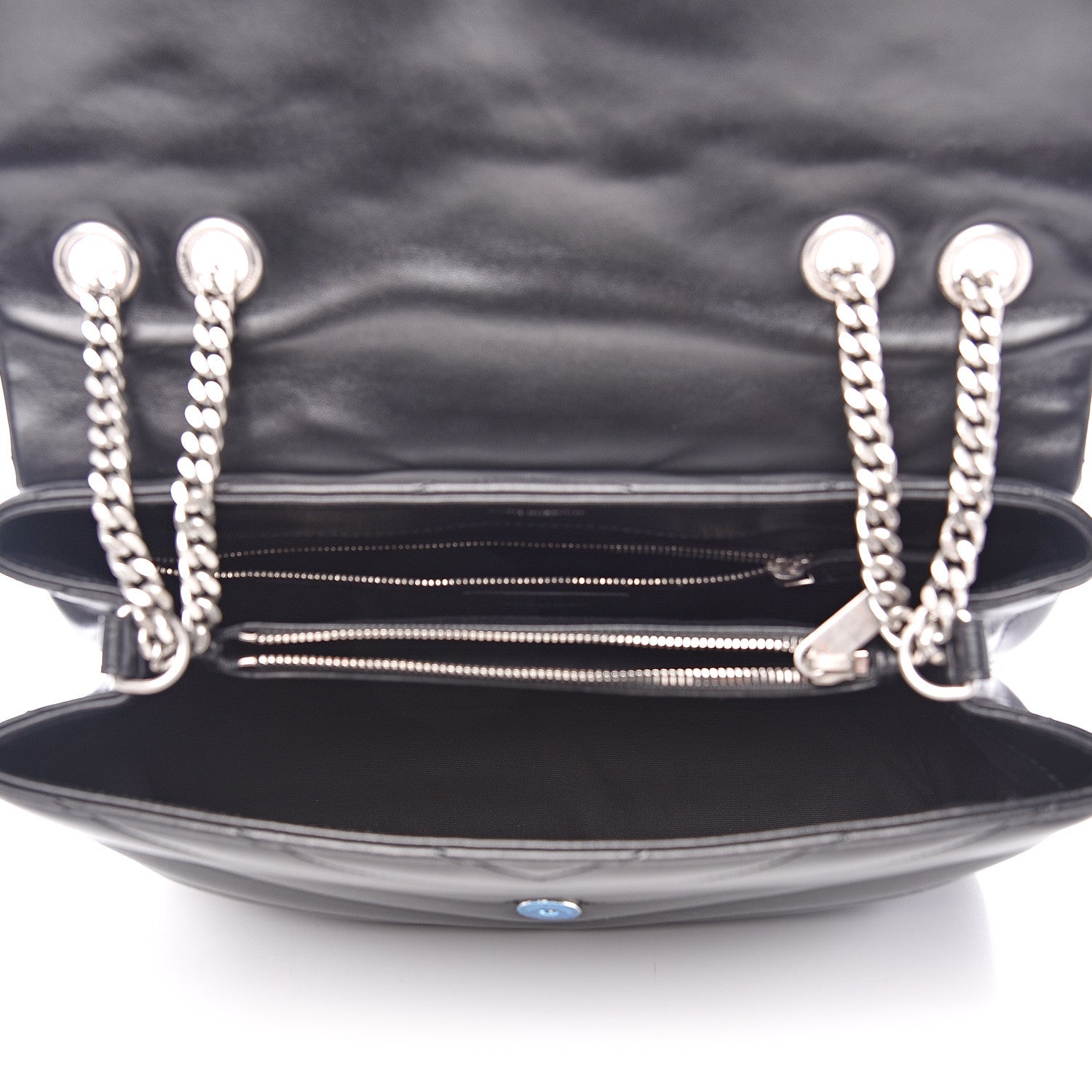Saint Laurent Calfskin Y Quilted Monogram Medium Loulou Chain Satchel Black 4 of 11