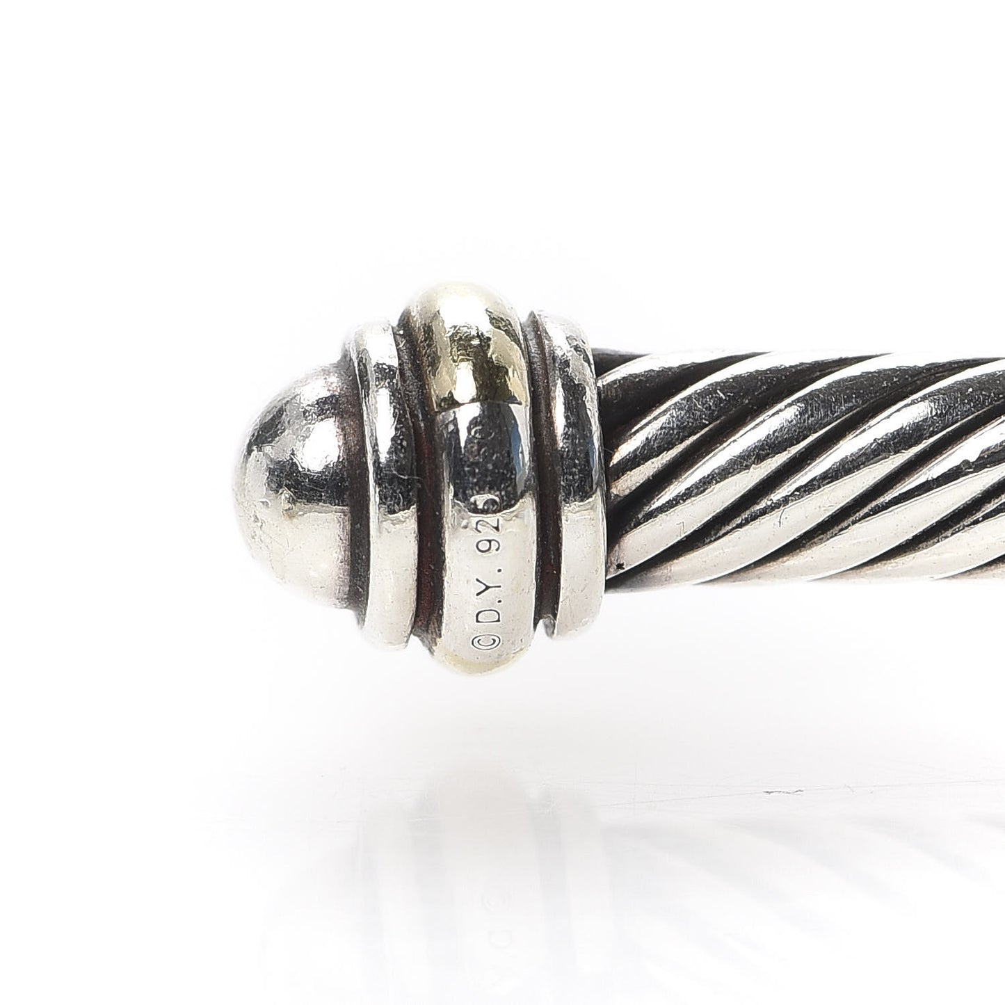 Sterling Silver 18K Yellow Gold 4mm Cable Classics Bracelet