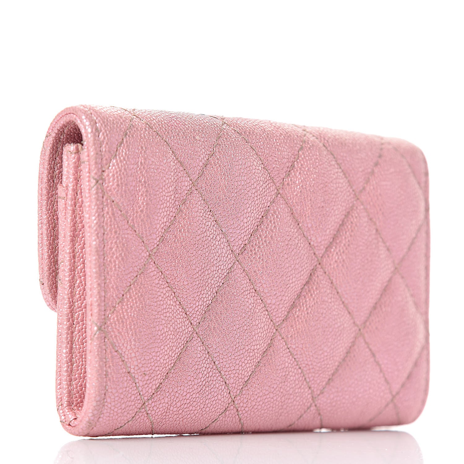 Chanel Iridescent Caviar Quilted Flap Card Holder Rose Pink 3 of 9