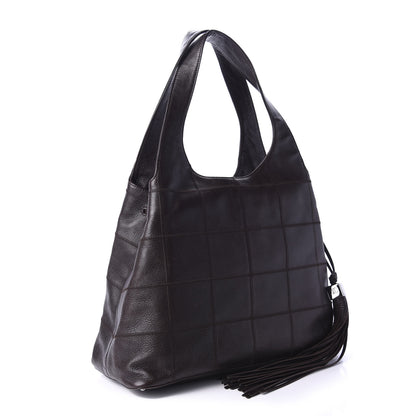Chanel Calfskin Square Stitched Tassel Hobo Brown 3 of 12