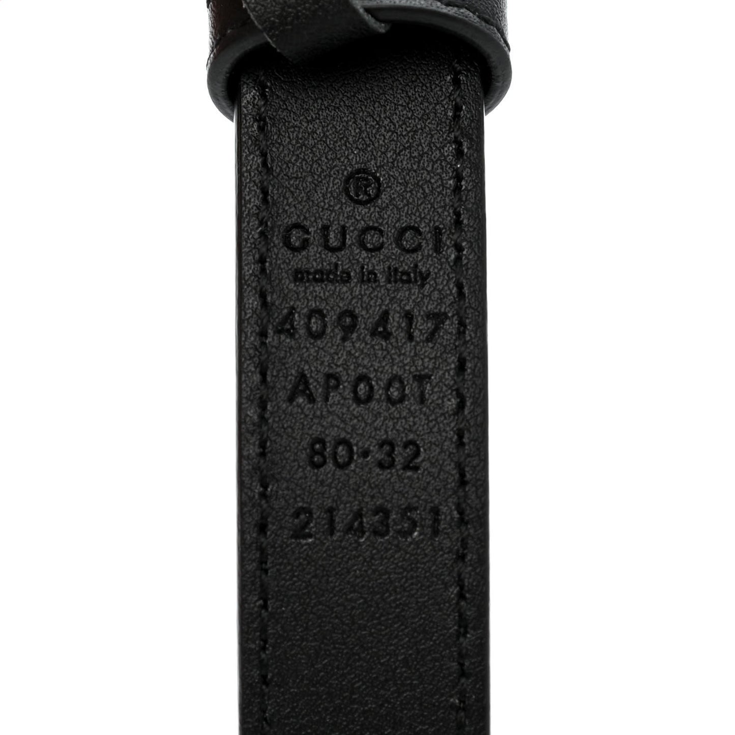 Calfskin Double G 20mm Belt 80 32 Black