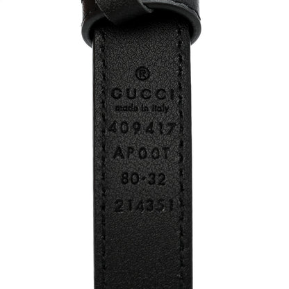 Gucci Calfskin Double G 20mm Belt 80 32 Black 3 of 5