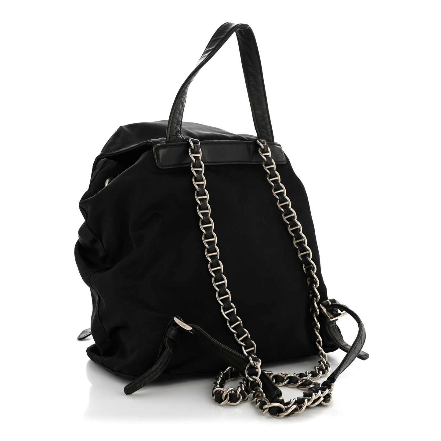 Tessuto Nylon Vela Chain Backpack Black