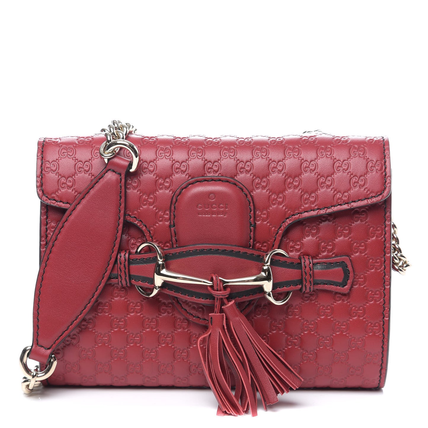 Soft Microguccissima Mini Emily Chain Shoulder Bag Rosso