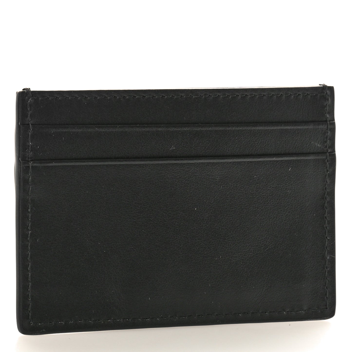 Plutone Calfskin Logo Card Holder Black