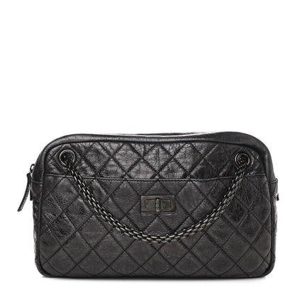 Chanel Metallic Aged Calfskin Quilted Medium Reissue Camera Case Black 1 of 11