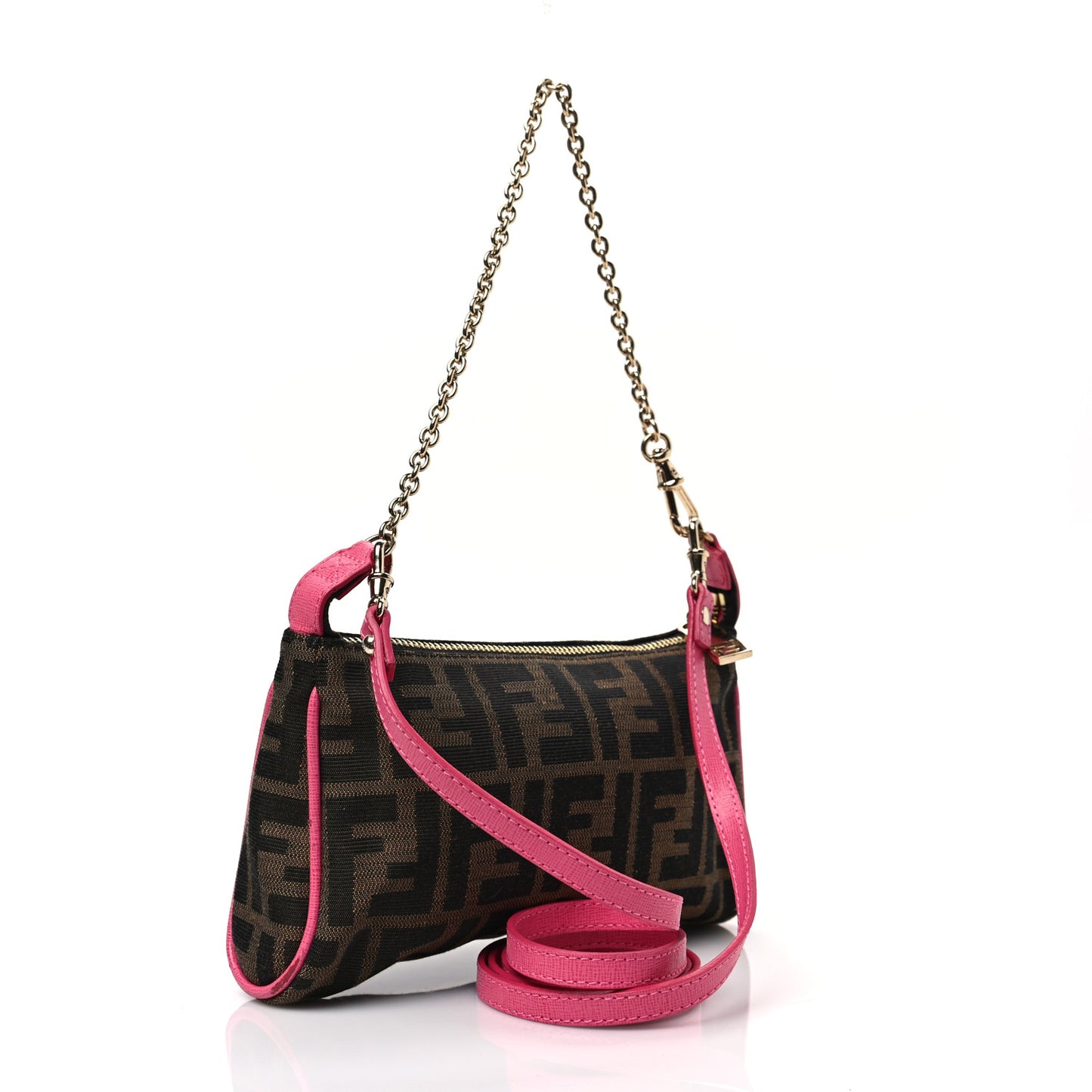 Zucca Vitello Elite Mini Pouch Crossbody Tobacco Fuxia