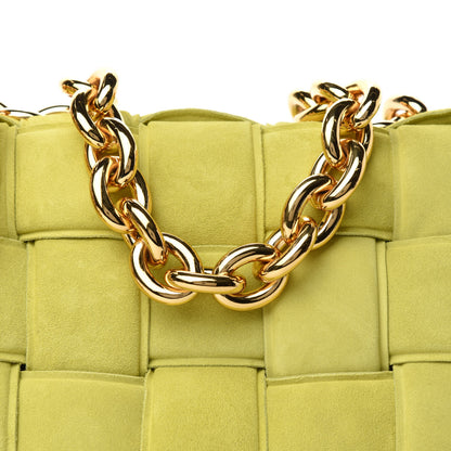 Bottega Veneta Suede Maxi Intrecciato Padded Chain Cassette Crossbody Bag Kiwi 12 of 12