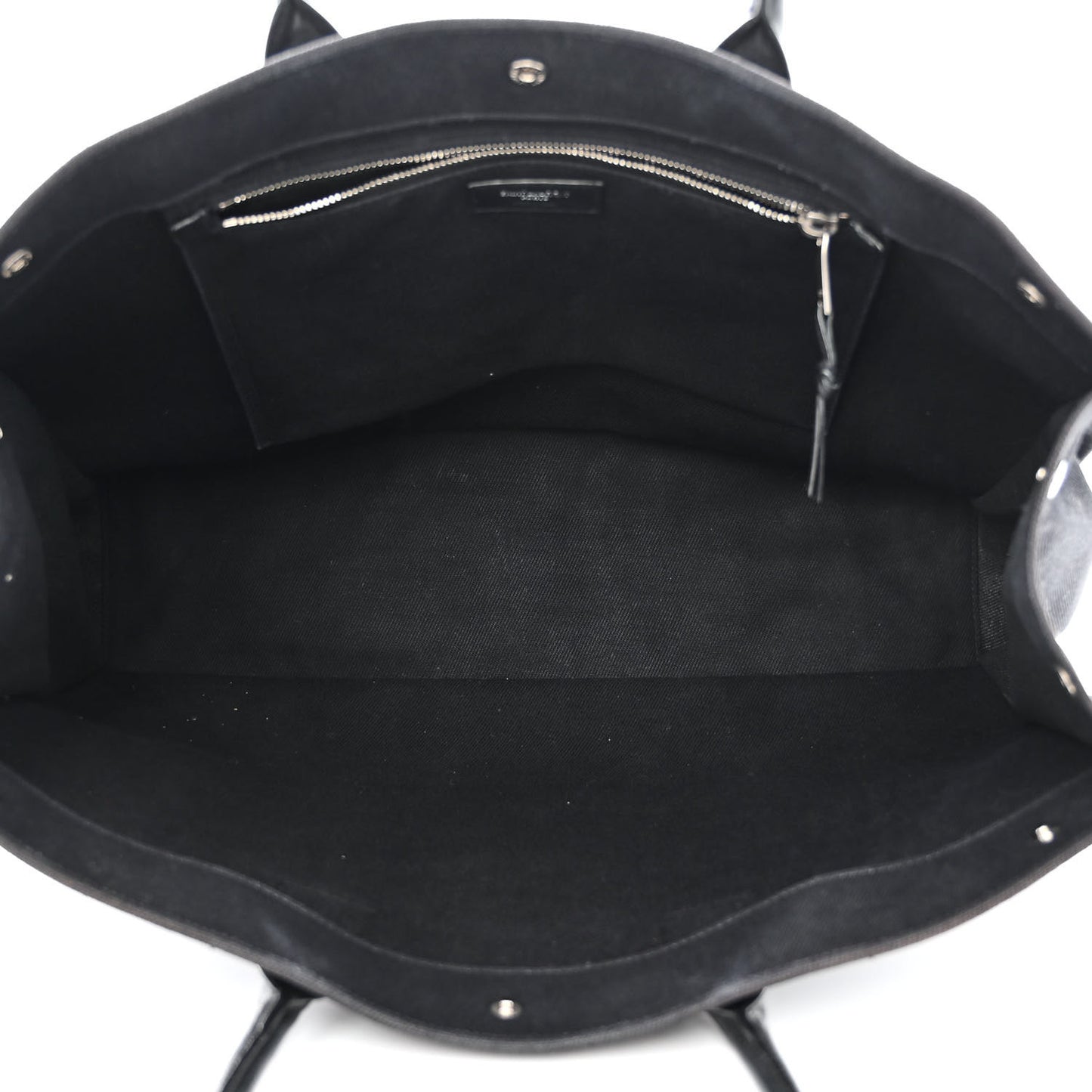 Linen Calfskin Rive Gauche Tote Black