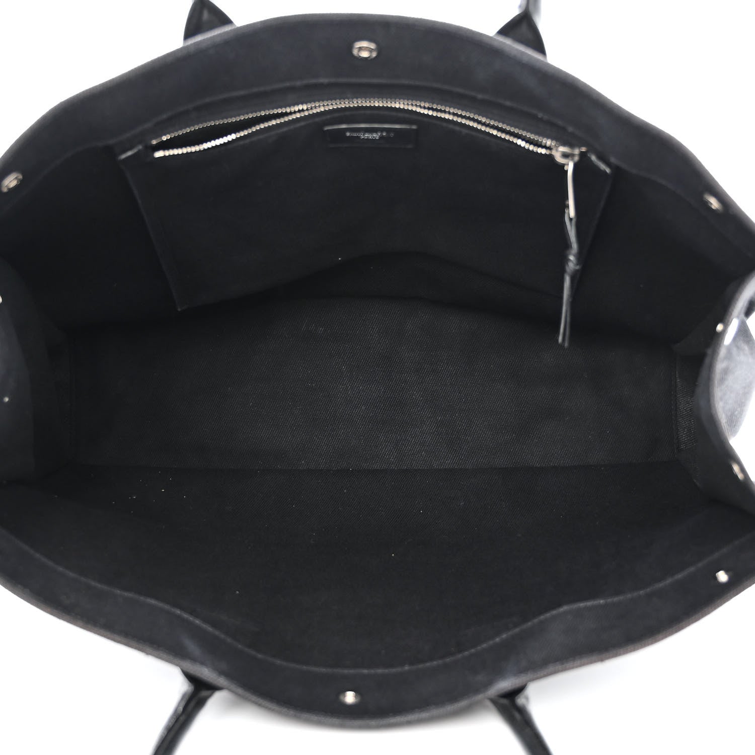 Saint Laurent Linen Calfskin Rive Gauche Tote Black 5 of 17