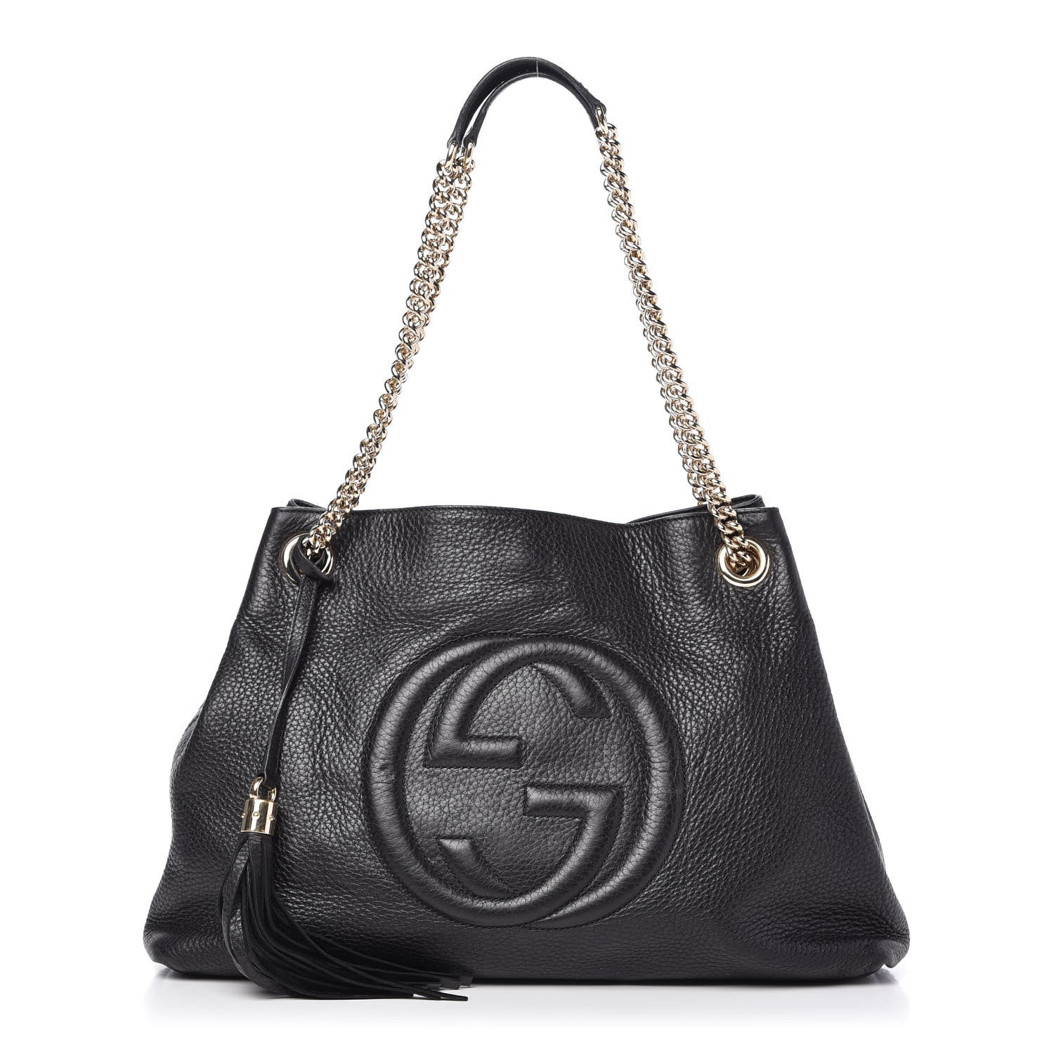 Gucci Pebbled Calfskin Medium Soho Chain Shoulder Bag Black 1 of 10